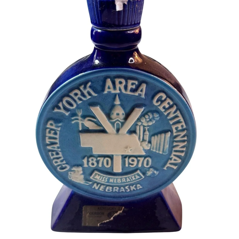 Vintage 1970 Royal Halbur York Nebraska 100th Centennial Decanter Barware Decor